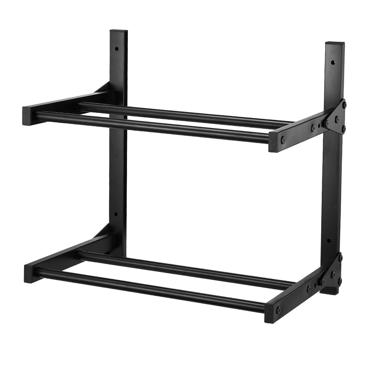 Two-tier wall mount rack for 3D printer filament storage