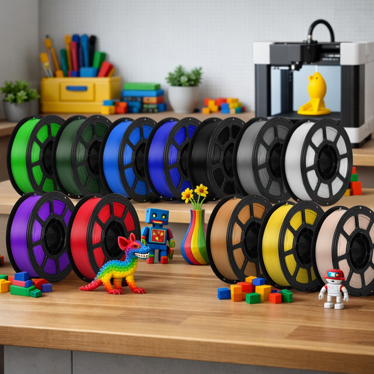 Twelve-color PLA 1.75 mm filament set for 3D printers