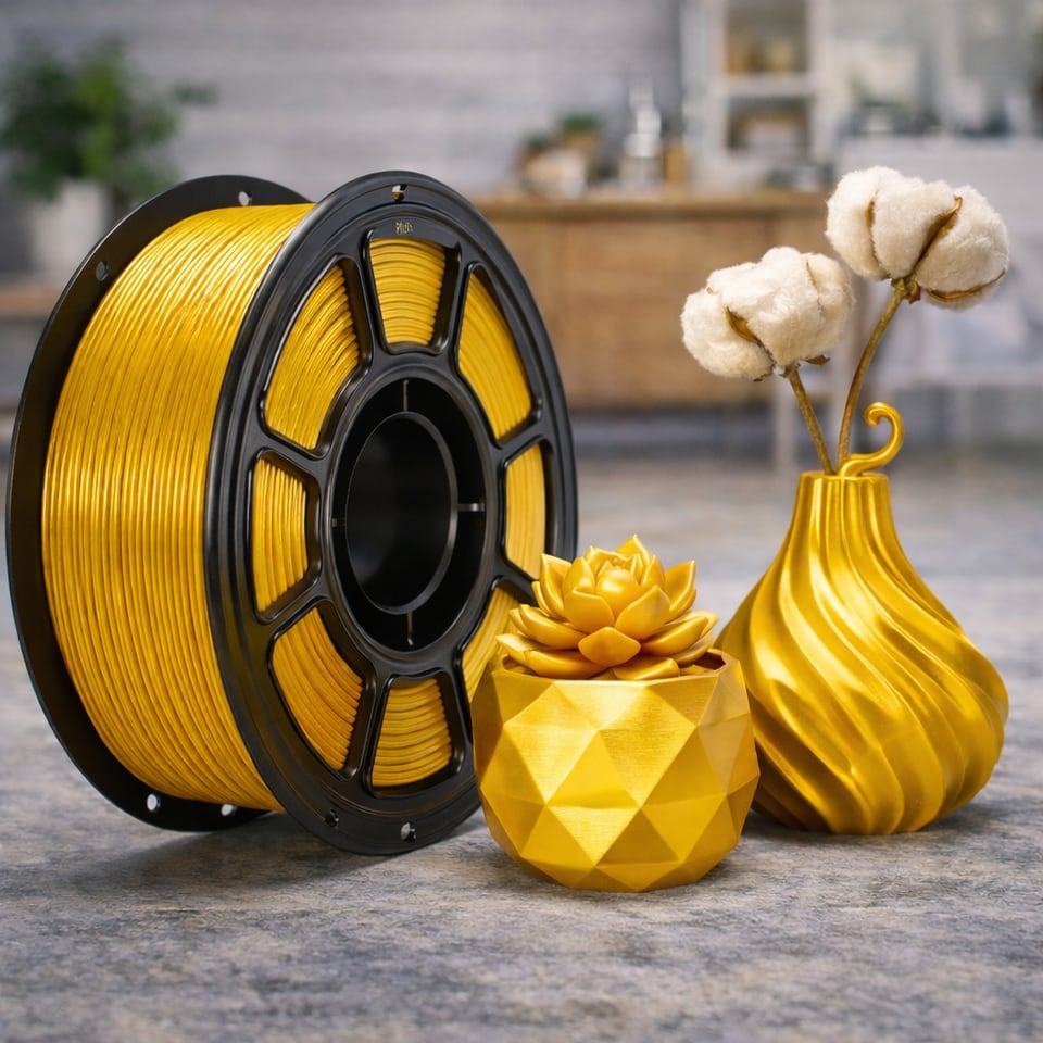 Glossy silk PLA 1.75 mm 3D printer filament spool