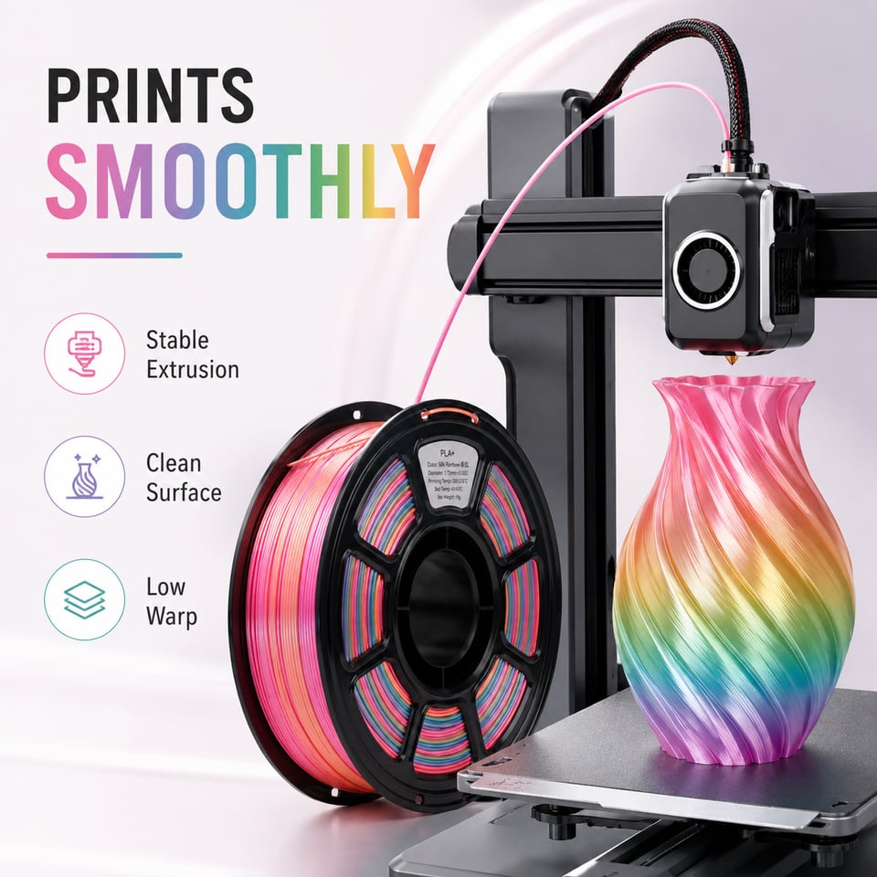 Rainbow silk PLA 1.75 mm 3D printer filament